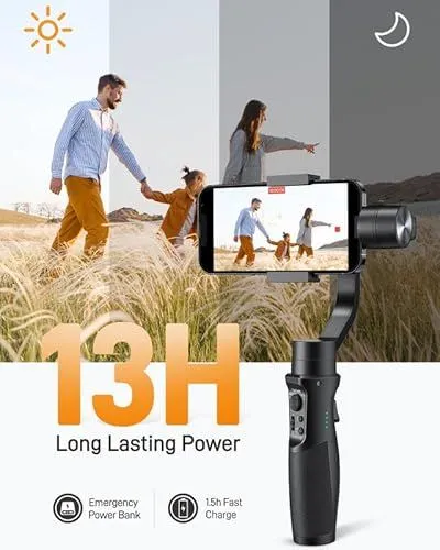 13-Hour Battery Life Smartphone Gimbal Stabilizer