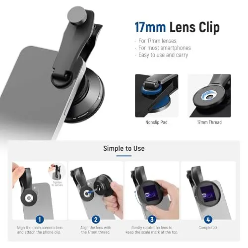 17mm Universal Smartphone Lens Clip Attachment
