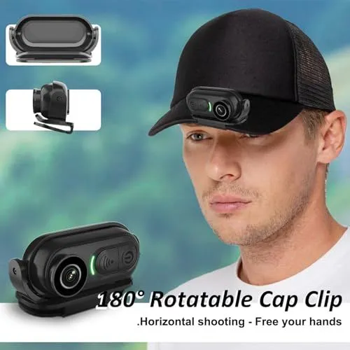 180 Degree Rotatable Cap Clip Body Camera