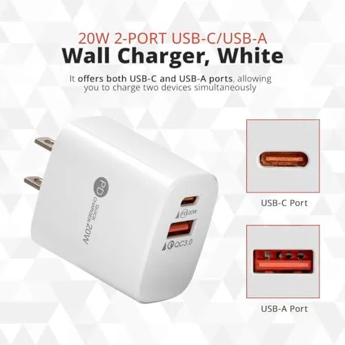 20W Dual Port USB Wall Charger
