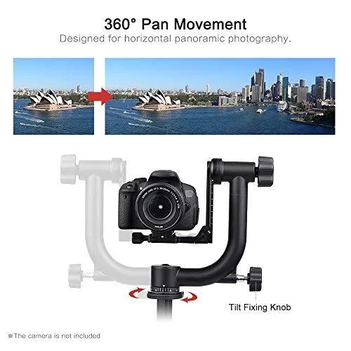 360 Degree Gimbal Tripod Head for Panoramic Photography