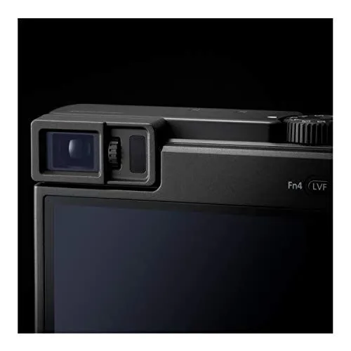 A close up view of a compact digital camera viewfinder