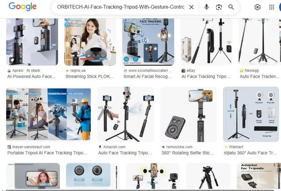 A Google Image search for AI face tracking tripods