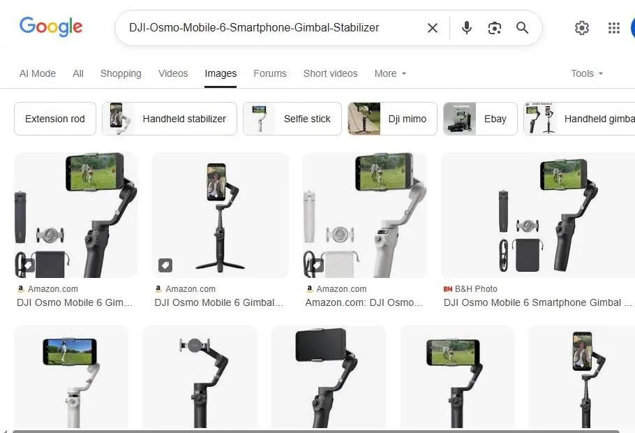 A Google Image Search for DJI Osmo Mobile 6