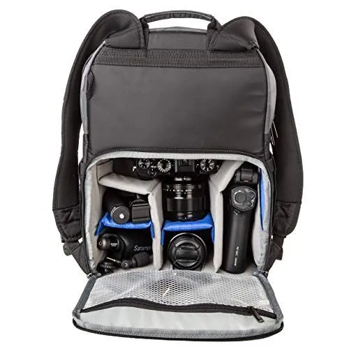 A professional camera backpack with gear