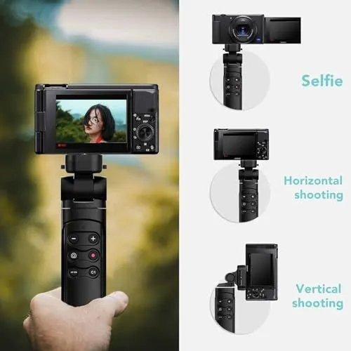 A versatile camera shooting grip for vlogging and photography