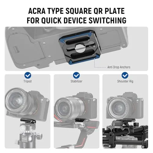 Acra Type Square Quick Release Plate for Camera Gear