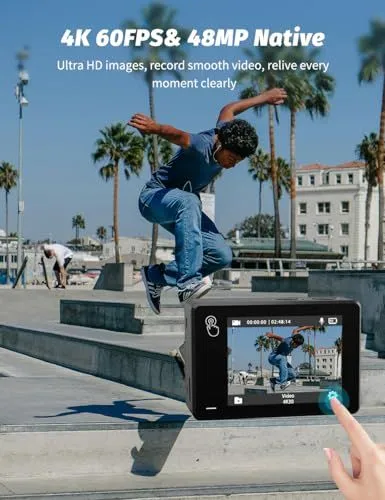 Action Camera 4K 60FPS High Resolution Display