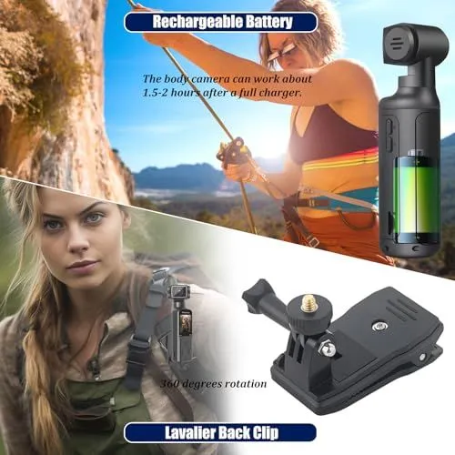 Action Camera and Lavalier Mount Features