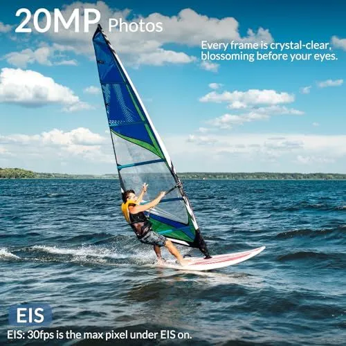Action camera windsurfing photo with EIS details
