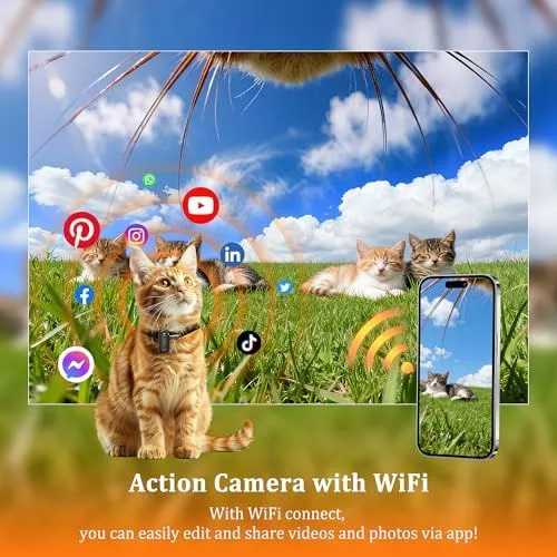 Action Camera with WiFi for Pets