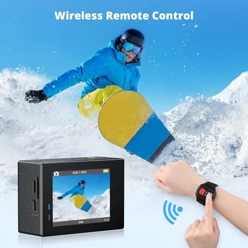 Action Camera with Wireless Wrist Remote