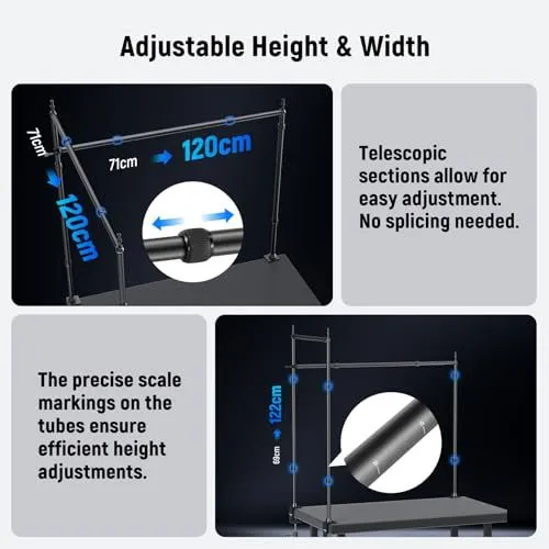 Adjustable Height and Width Desk Rack System