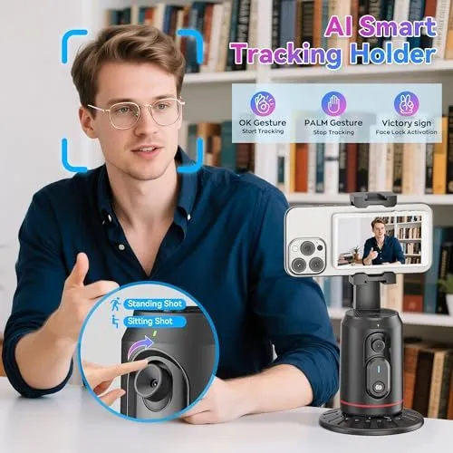 AI Smart Tracking Phone Holder with Gesture Control