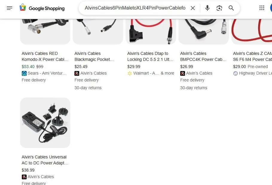 Alvins Cables Google Shopping Search Results