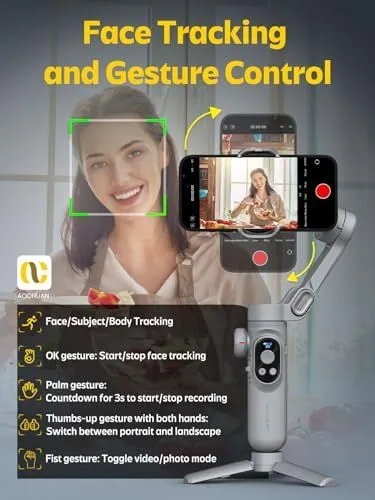 AOCHUAN Smart Gimbal Face Tracking and Gesture Control Guide