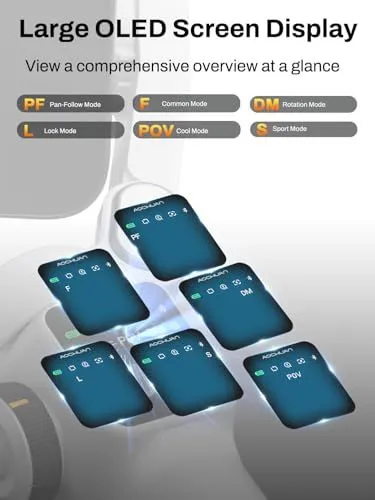 AOCHUAN Smart Gimbal OLED Display Modes