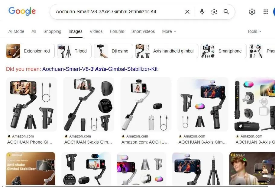 Aochuan Smart V8 Gimbal Search Results