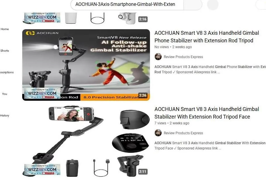 AOCHUAN Smart V8 Smartphone Gimbal Stabilizer Overview