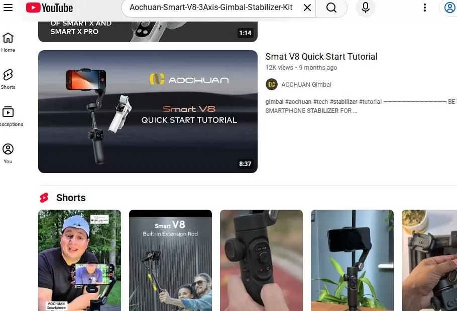 Aochuan Smart V8 YouTube Search Results