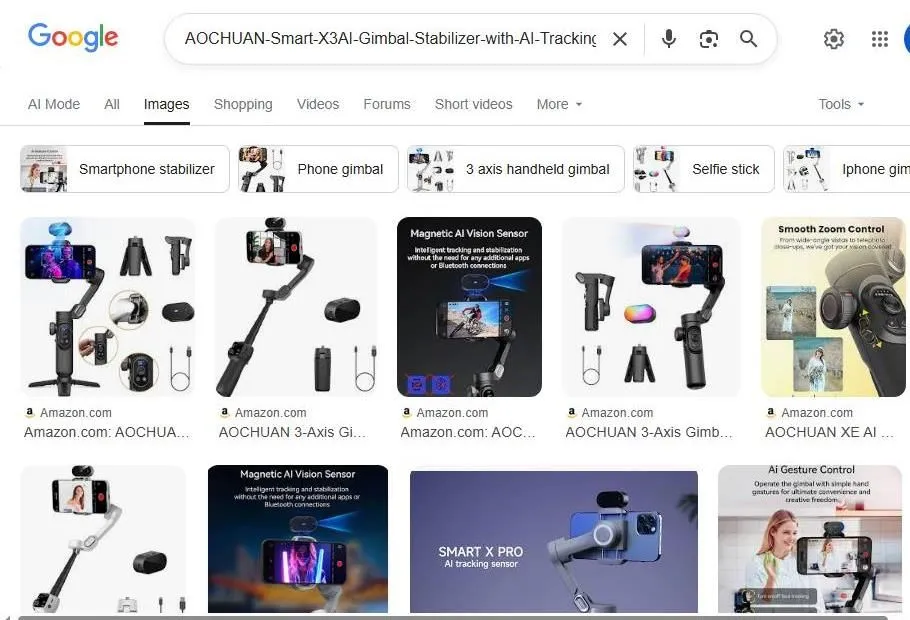 AOCHUAN Smart X AI Gimbal Google Image Search Results