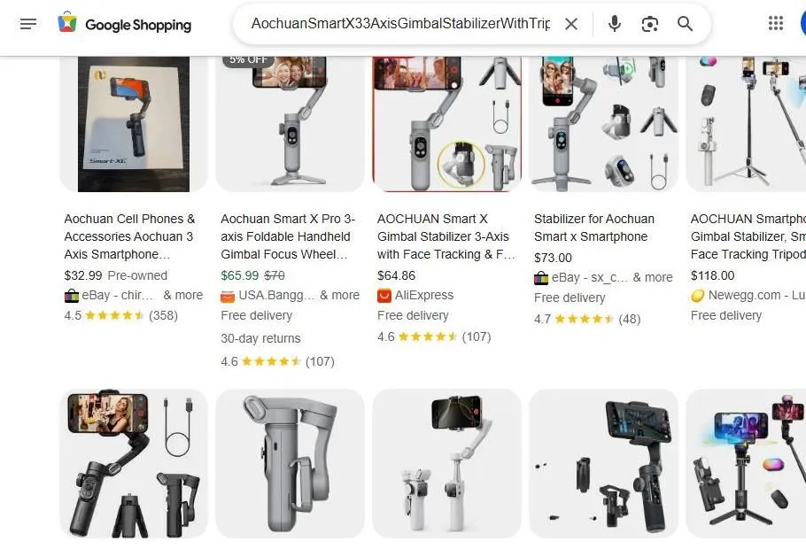 Aochuan Smart X Gimbal Stabilizer Search Results
