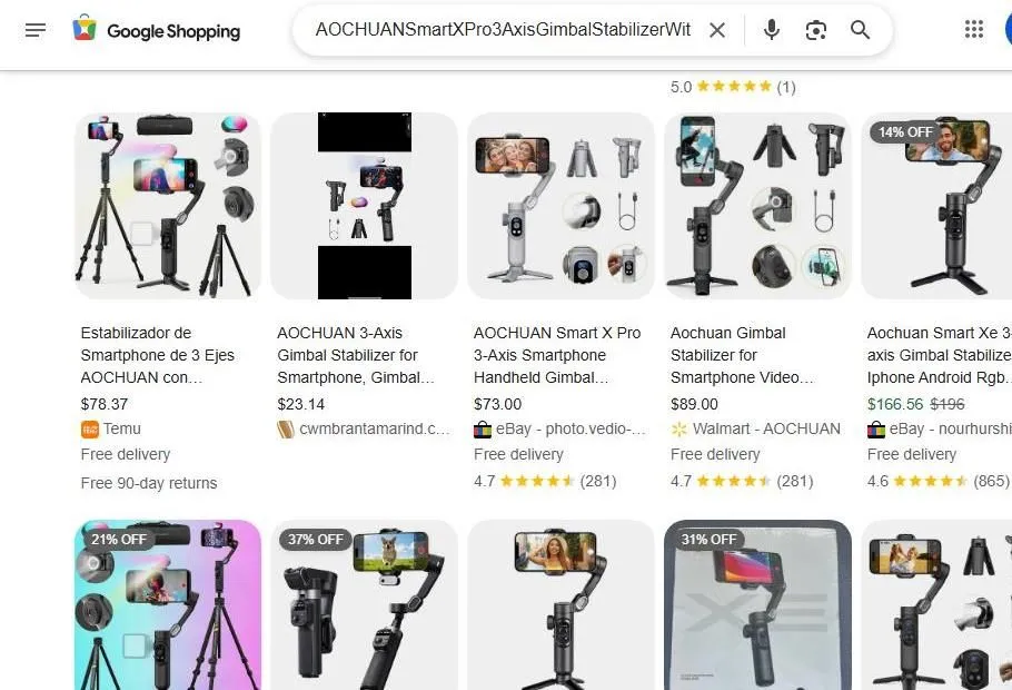 AOCHUAN Smart X Pro Gimbal Search Results