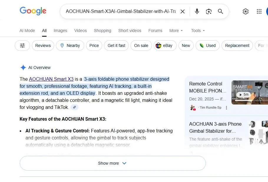 AOCHUAN Smart X3 Search Results