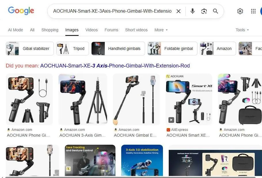 AOCHUAN Smart XE Gimbal Search Results
