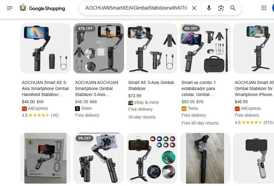 AOCHUAN Smart XE Gimbal Search Results