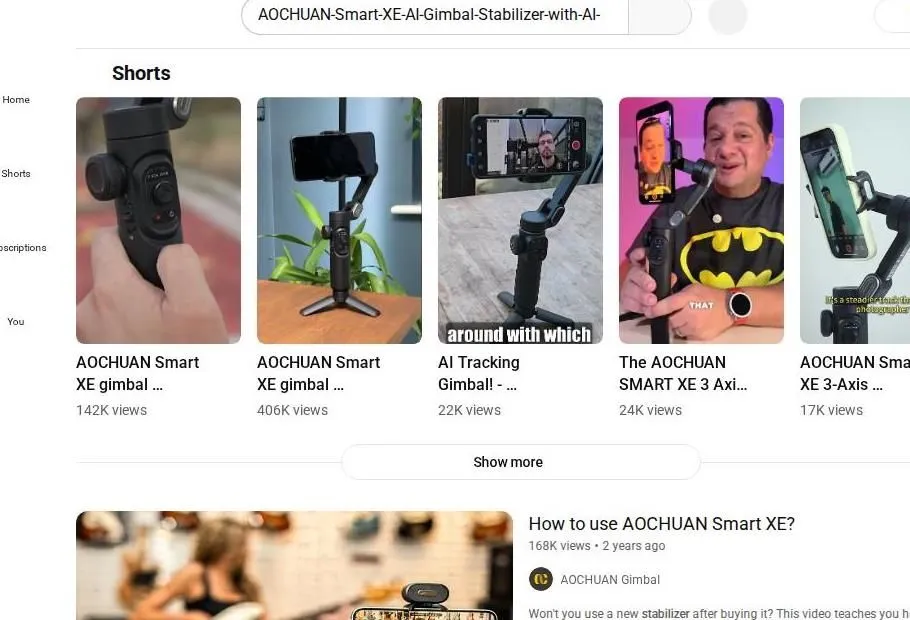 AOCHUAN Smart XE Gimbal Search Results