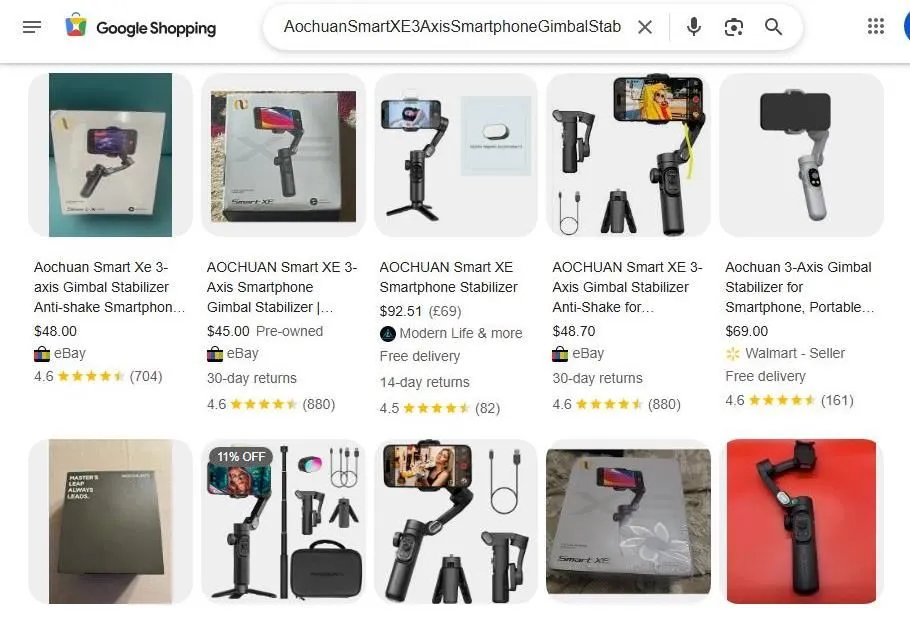 Aochuan Smart XE Smartphone Gimbal Search Results