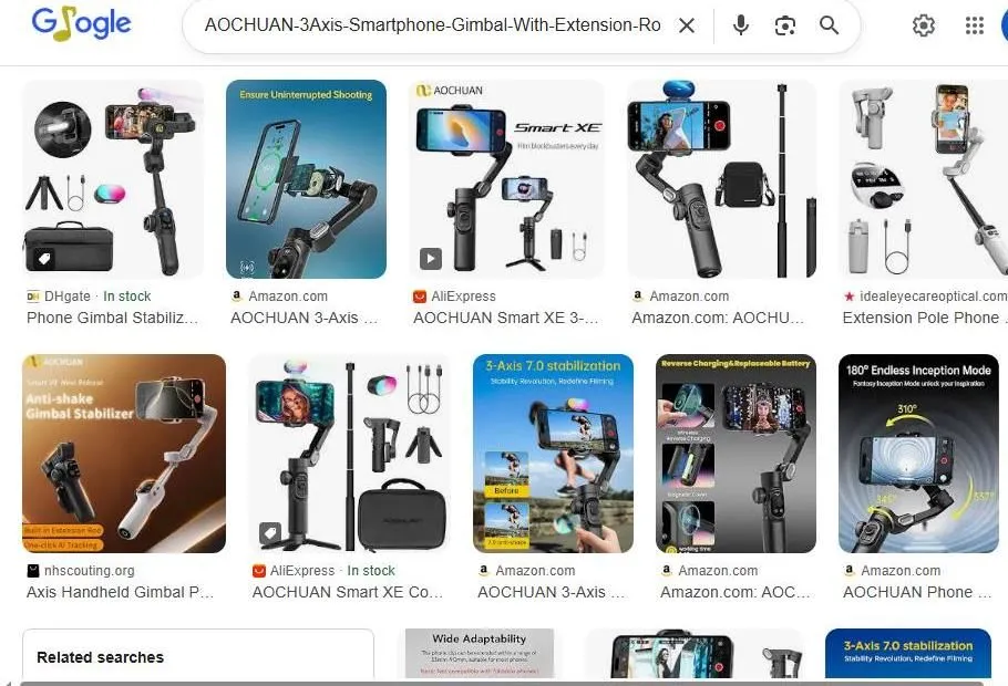 AOCHUAN Smartphone Gimbal Search Results