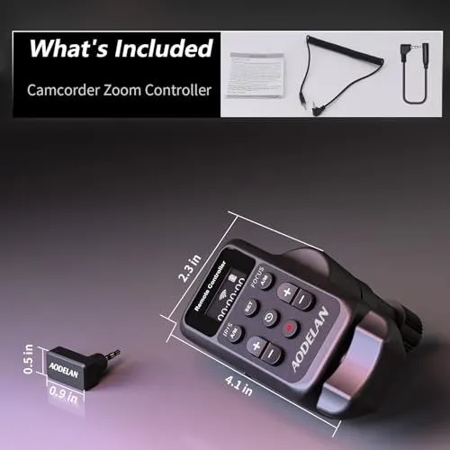 AODELAN Camcorder Zoom Controller Features and Dimensions