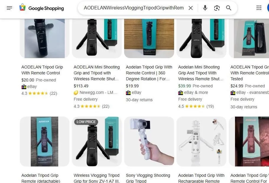 AODELAN Wireless Vlogging Tripod Grip Search Results