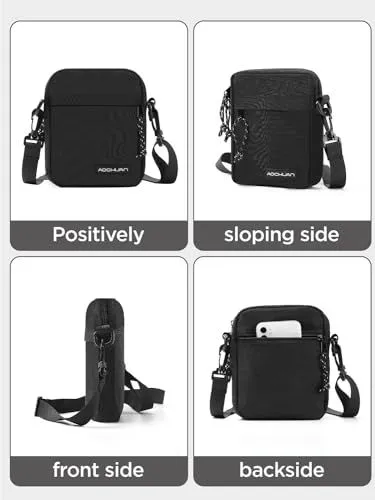 AODHUAN Black Crossbody Messenger Bag
