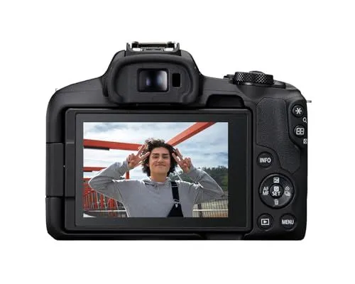 Back view of a digital mirrorless camera