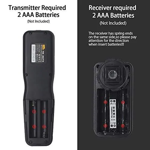 Battery Installation Requirements for TW-283 Wireless Remote Control