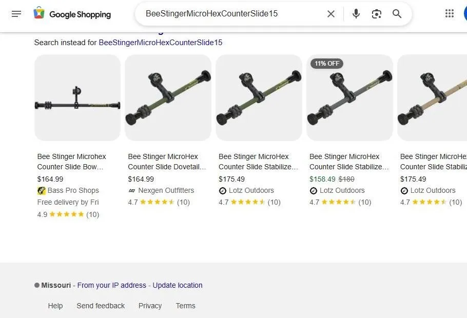 Bee Stinger MicroHex Counter Slide Search Results