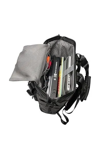 Black laptop backpack interior view
