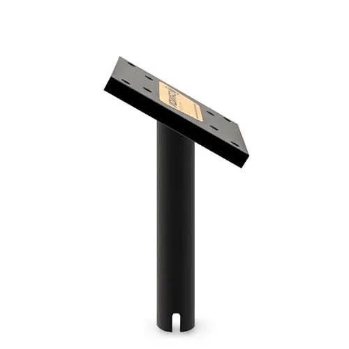 Black metal mounting pedestal