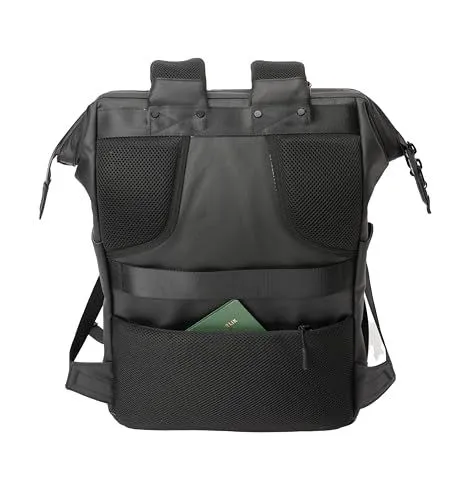 Black technical backpack rear view