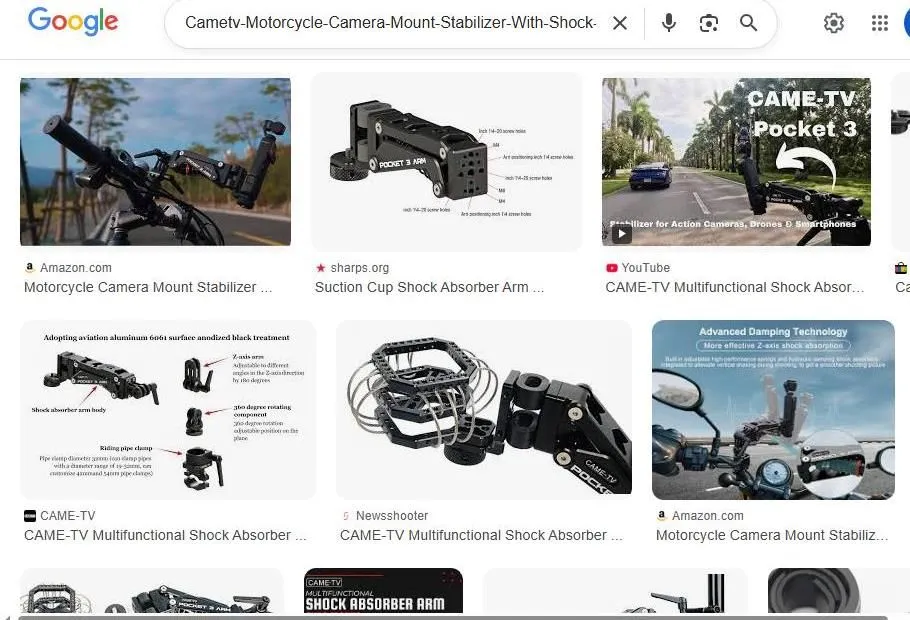 CAME-TV Motorcycle Camera Mount Stabilizer Visual Overview