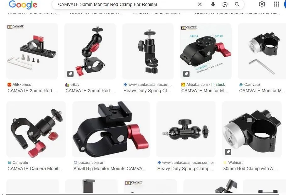Camvate Monitor Rod Clamp Search Results