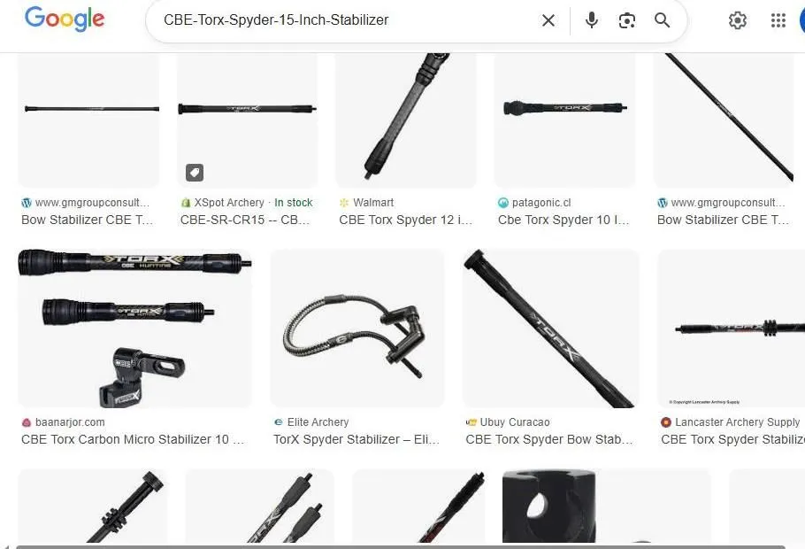 CBE Torx Spyder Bow Stabilizer Search Results