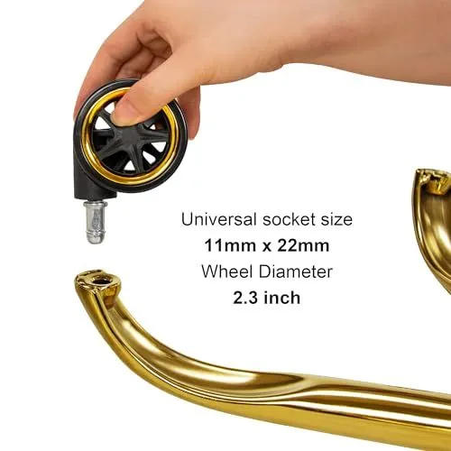 Chair Wheel and Gold Frame Dimensions