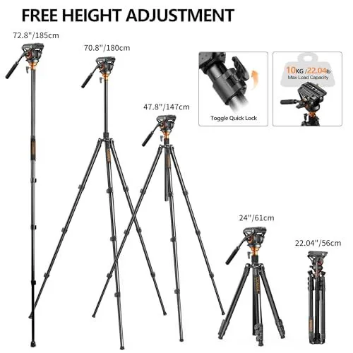 Coman Portable Tripod Height and Capacity Overview