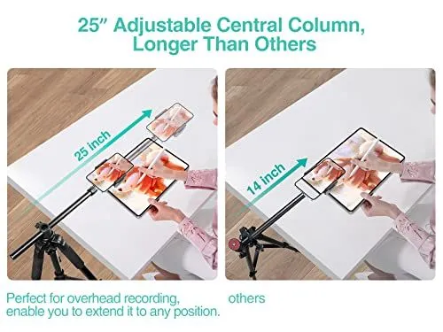 Comparison of Adjustable Central Column Lengths for Overhead Recording