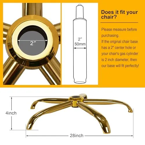 Compatibility Guide for 28-Inch Gold Office Chair Base