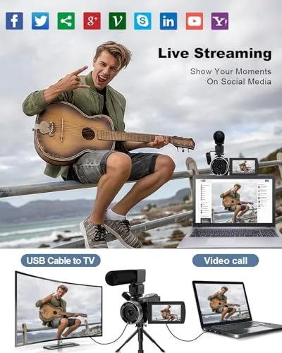 Digital Video Camera with Live Streaming and Connectivity Features